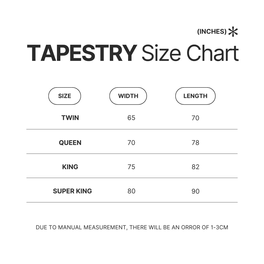 Tapestry Size Chart - Kuroko no Basket Store