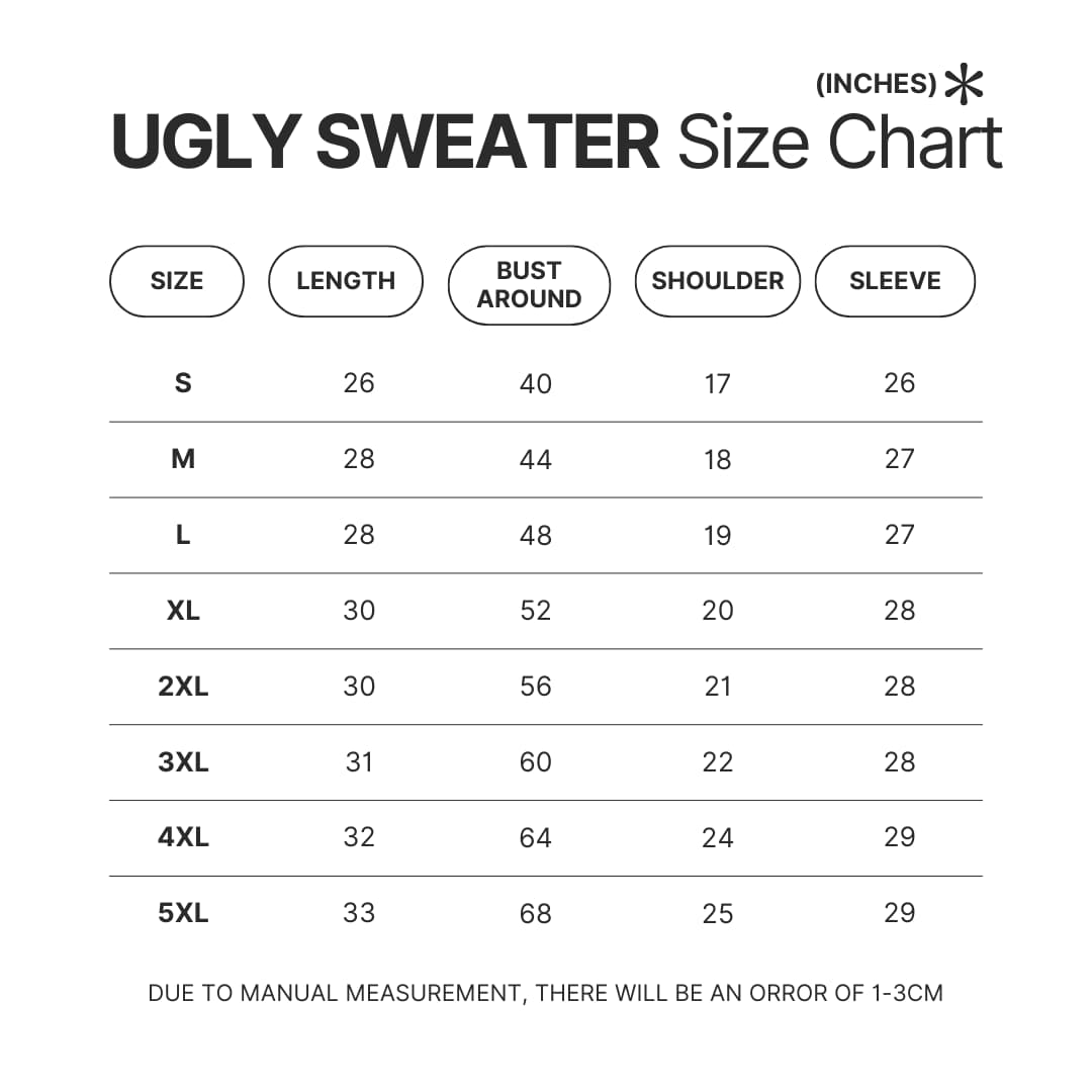 Ugly Sweater Size Chart - Kuroko no Basket Store