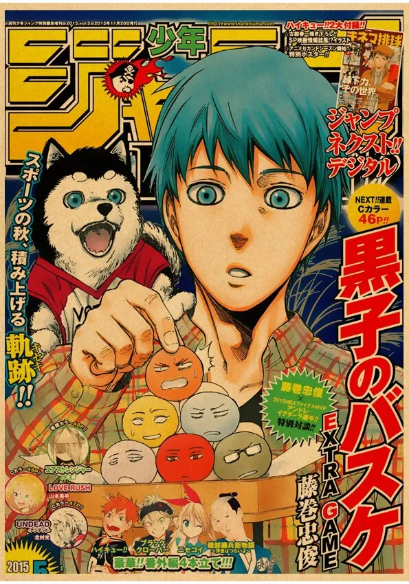 Kuroko Tetsuya with Pet Anime Kuroko No Basket Poster