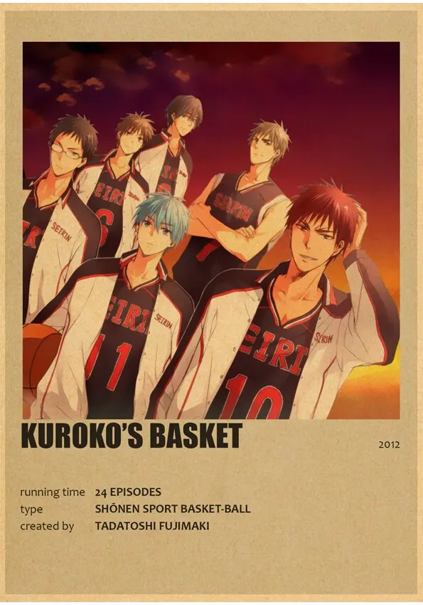 24 Episodes Anime Kuroko No Basket Poster