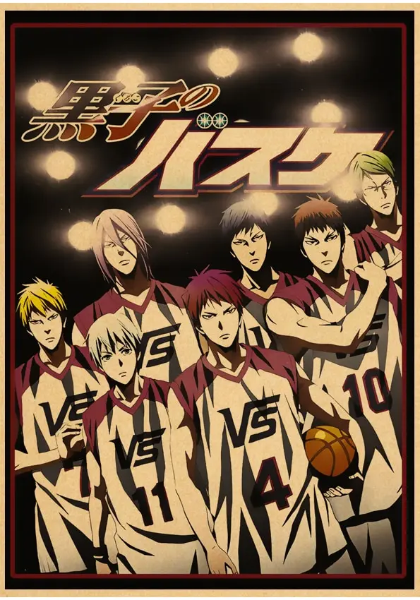 Red Retro Anime Kuroko No Basket Poster