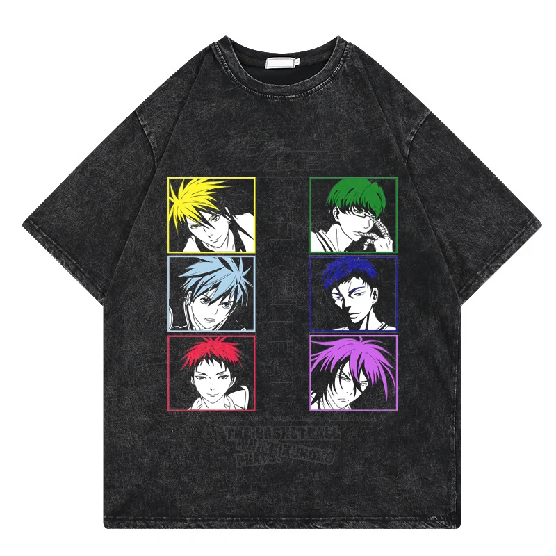 6 characters Kuroko No Basket Mineral Wash T-shirt