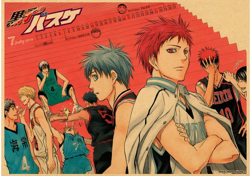 Red Background Anime Kuroko No Basket Poster