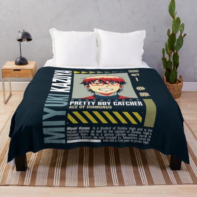 Street Wear Ace Of Diamond Kazuya Kazuya Miyuki Catcher Smile Throw Blanket